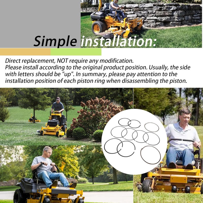 XTPTFABS 2 Sets of Piston Rings(24-108-05, 24-108-14, 24-108-14-S) Compatible with Kohler Engines 725CC & 747CC Ch25, Ch26, Ch730, Ch735, and Others.83mm Standard bore (no Oversize) 1.5mm Rings Style A. - Image 5